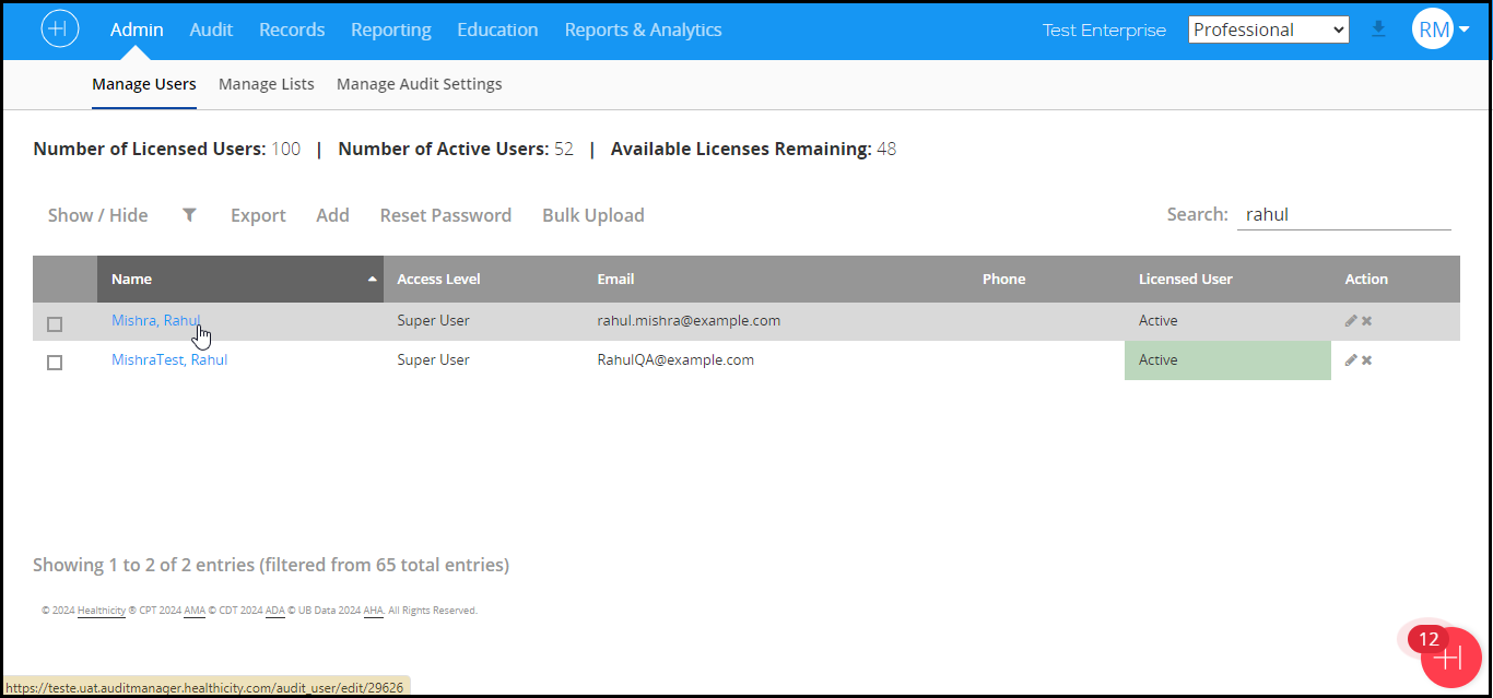 Configuration of the QA Acceptance Alerts – Healthicity Support